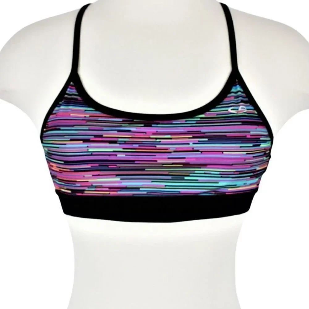 Champion Sports Bra Racerback Back Mesh Weave C9 Duo Dry Multi-Color Size XL